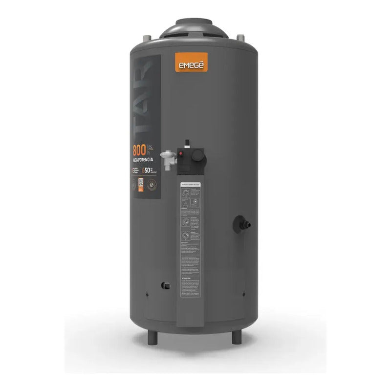 Termotanque Gas Natural Emegé Alta Recuperación Tar800 Negro