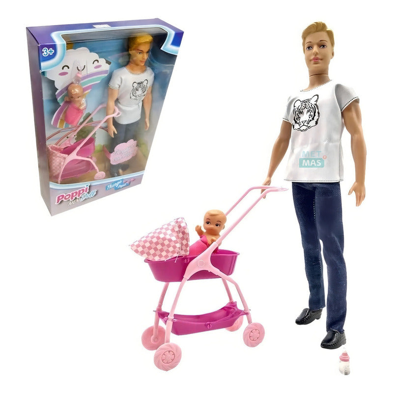 Muñeca Poppi Men Doll Figura Thiago Papa B312