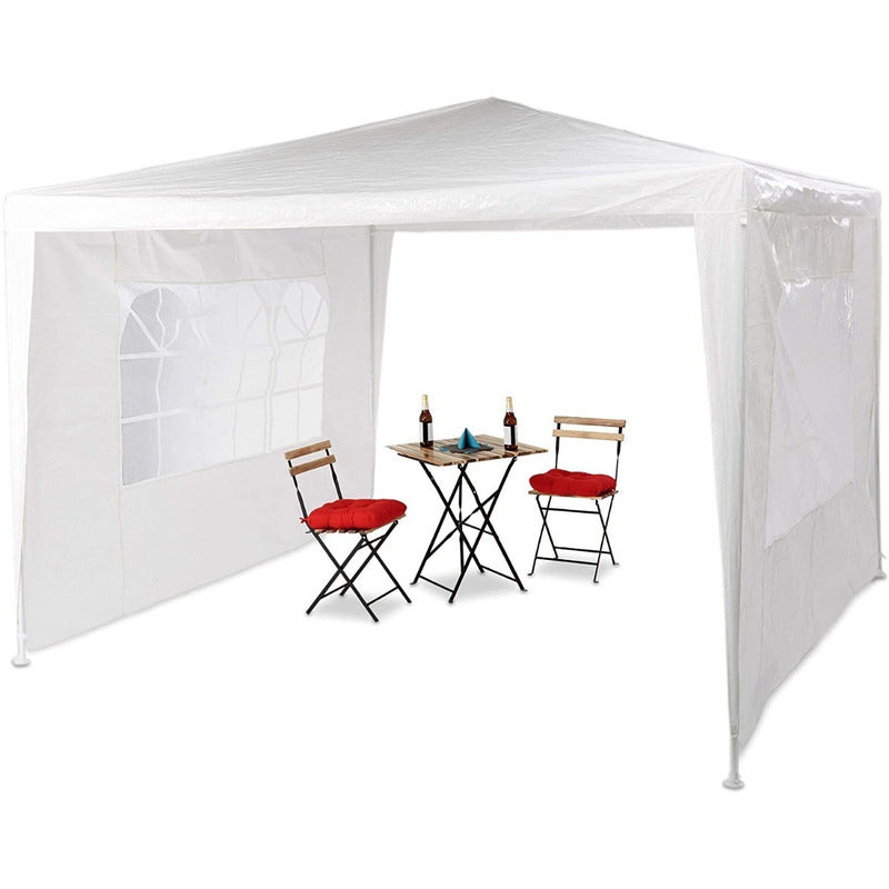 Gazebo De Rafia 4x3 Puerta Paredes Ventanas Bolso Exahome Blanco