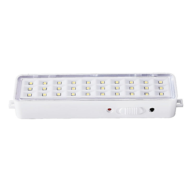 Pack 12 Unid Luz Emergencia Litio 30 Led Recargable Slim Blanco
