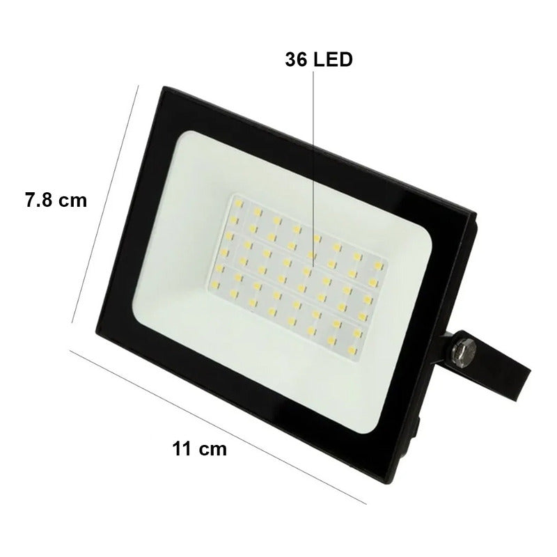 Reflector Proyector Aluminio Led 50w Luz Calida Color De La Carcasa Negro Color De La Luz Blanco Cálido