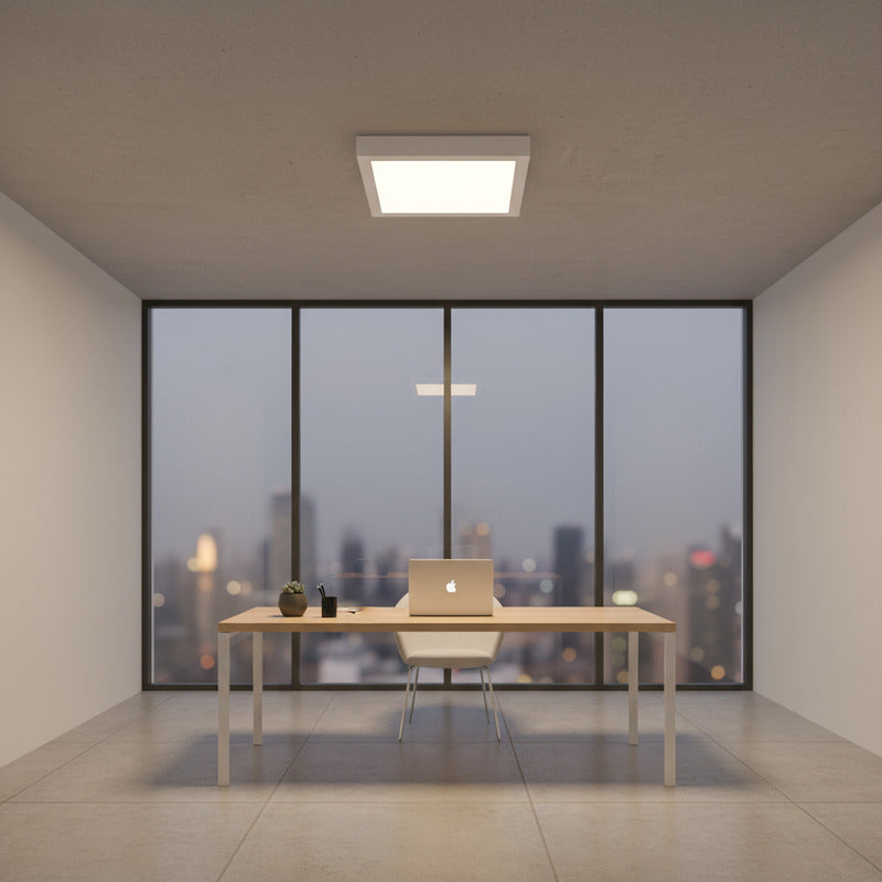 Plafon Cuadrado Con Base 18w Led Luz Calida
