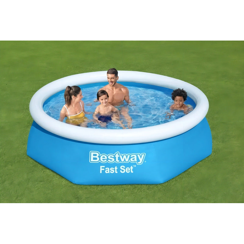 Pileta Inflable Redonda Fast Set 1880 Lts Bestway 57448 Color Azul