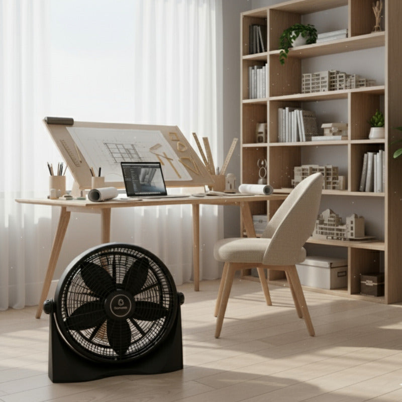Ventilador Turbo Exahome Mesa Pared Tech Tienda Oficial 40.64 Cm Negro Plástico 5