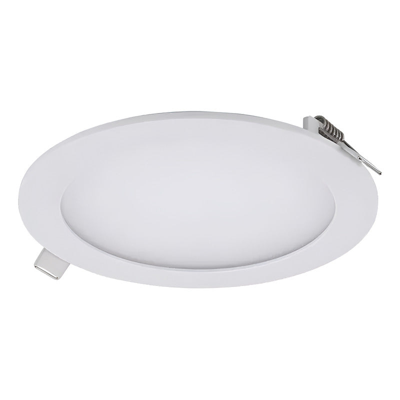 Plafon Panel Led Embutible Redondo 18w Calido Pack 10u Blanco Cálido