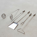 Set 5 Accesorios Niquelados Parrillero Asado Parrilla Asador