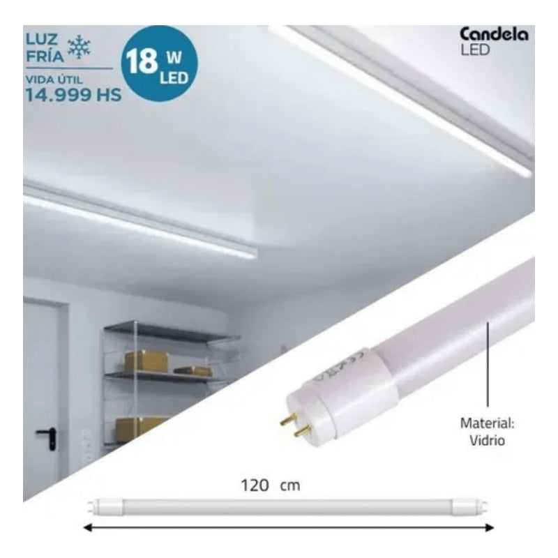 Tubo Led T8 Iluminación Lampara Foco 18w Pack 25unid Blanco Frío