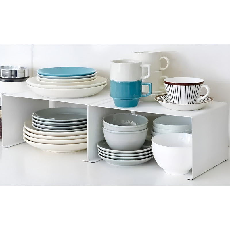 2 Organizadores Estante Alacena Reforzado Cocina Armario Exahome Color Blanco