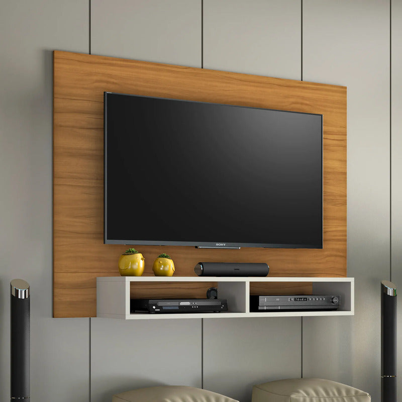 Rack Plus Exahome Mueble Para Tv Moderno Y Funcional Pared Roble