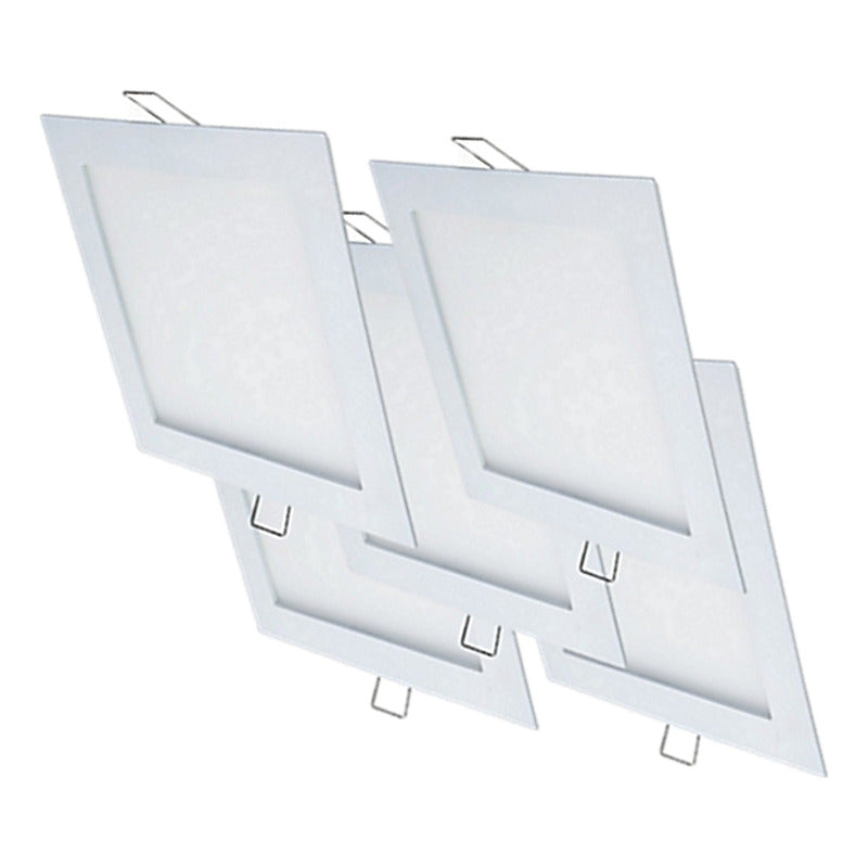 Plafon Cuadrado Led Embutible 18w Luz Fria Pack 5u