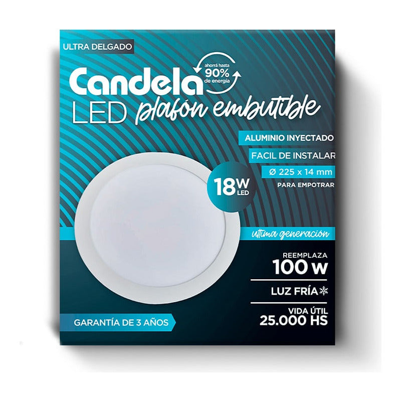 Plafon Redondo Con Base Circular  Tienda Oficial Blanco Frío