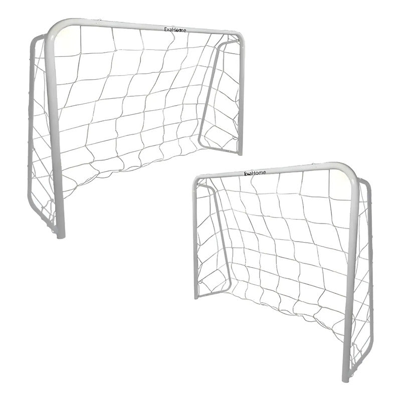 Arco De Futbol Exahome Metalico 80x50x30 Desarmable Con Red Blanco