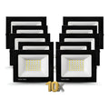 Reflector Proyector Aluminio Led 50w Luz Fria Pack 10u Negro Blanco Frío