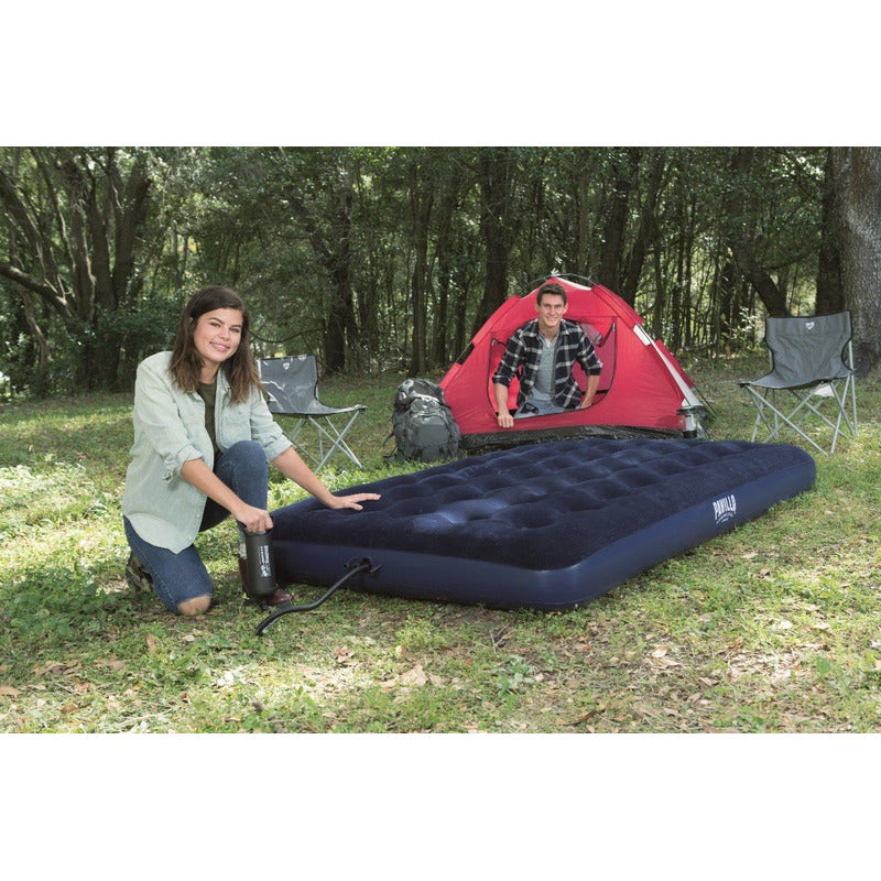 Colchon Inflable Bestway 2 1/2 Plaza 2 Almohadas E Inflador Azul