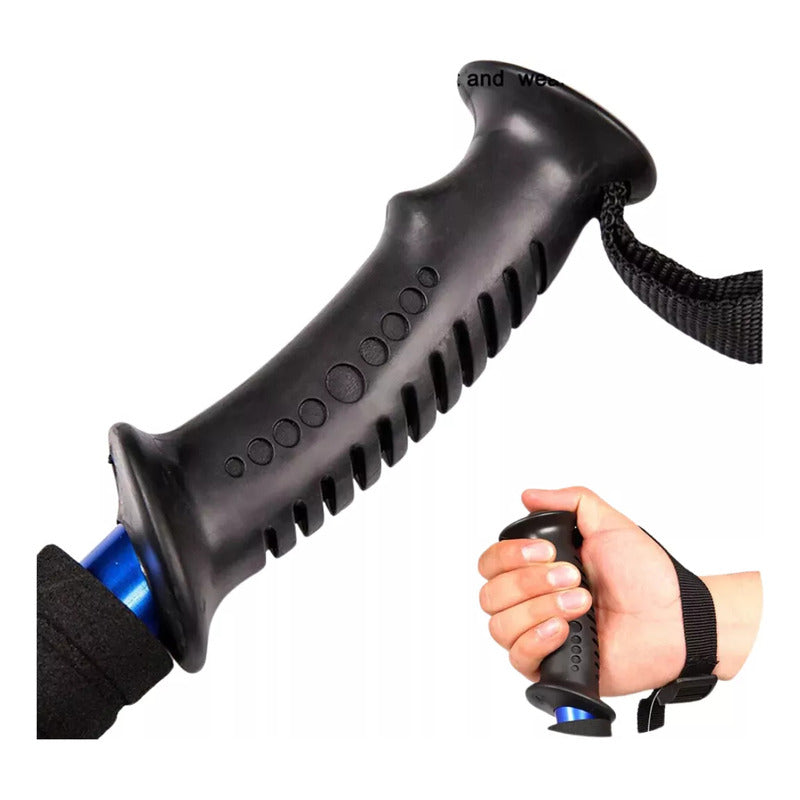 Baston De Trekking Plegable Telescópico Aluminio 65-135cm Color Azul
