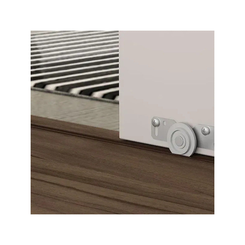 Rack Tv Puerta Corrediza Premium Mueble Exahome Todo Nogal Nogal