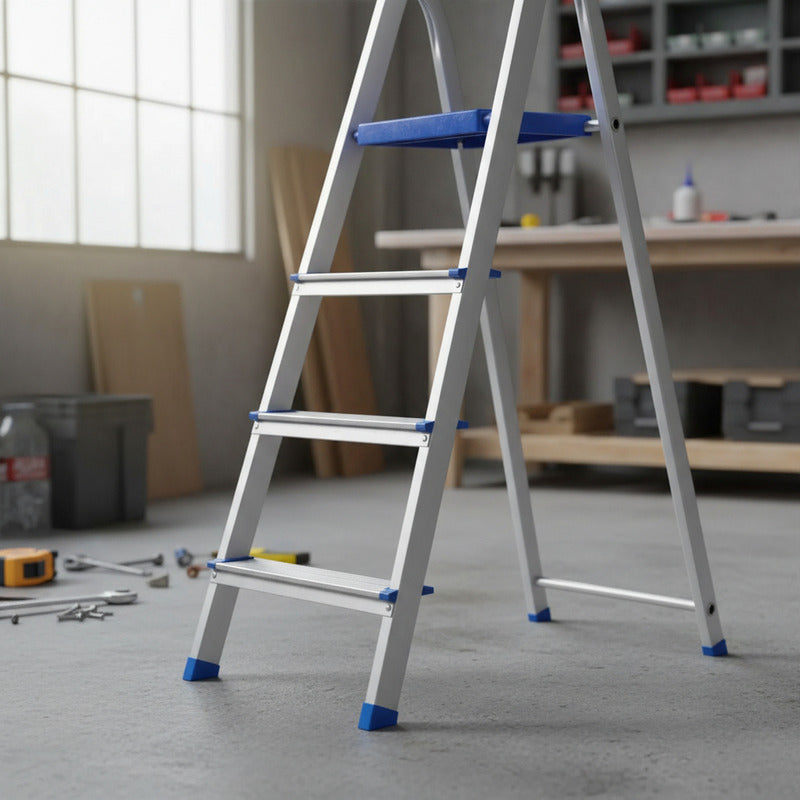 Escalera De Aluminio Plegable Tijer Tienda Oficial Azul