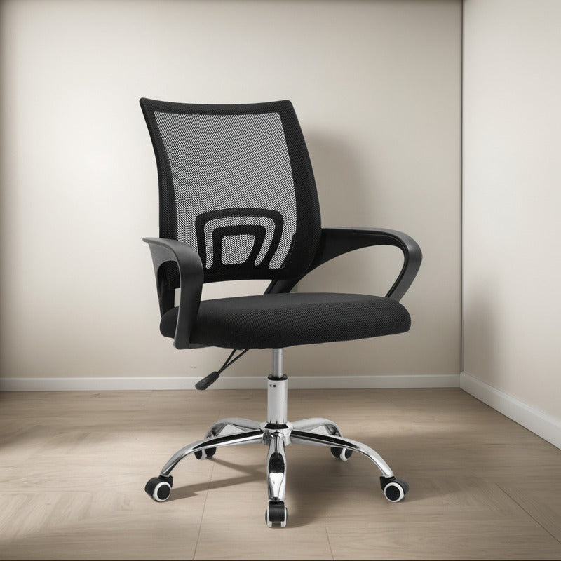 Silla De Escritorio Exahome Gas Gamer Ergonómica Negra Color Negro Material Del Tapizado Malla