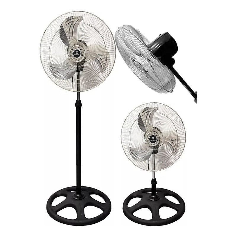 Ventilador Exahome 3 En 1 Pie Pared Turbo Ind. Argentina Estructura Gris Aspas Gris 45.72 Cm Negro Metálica