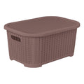 Canastos Caja Organizador Rattan Exahome X 6 Con Tapa Marron