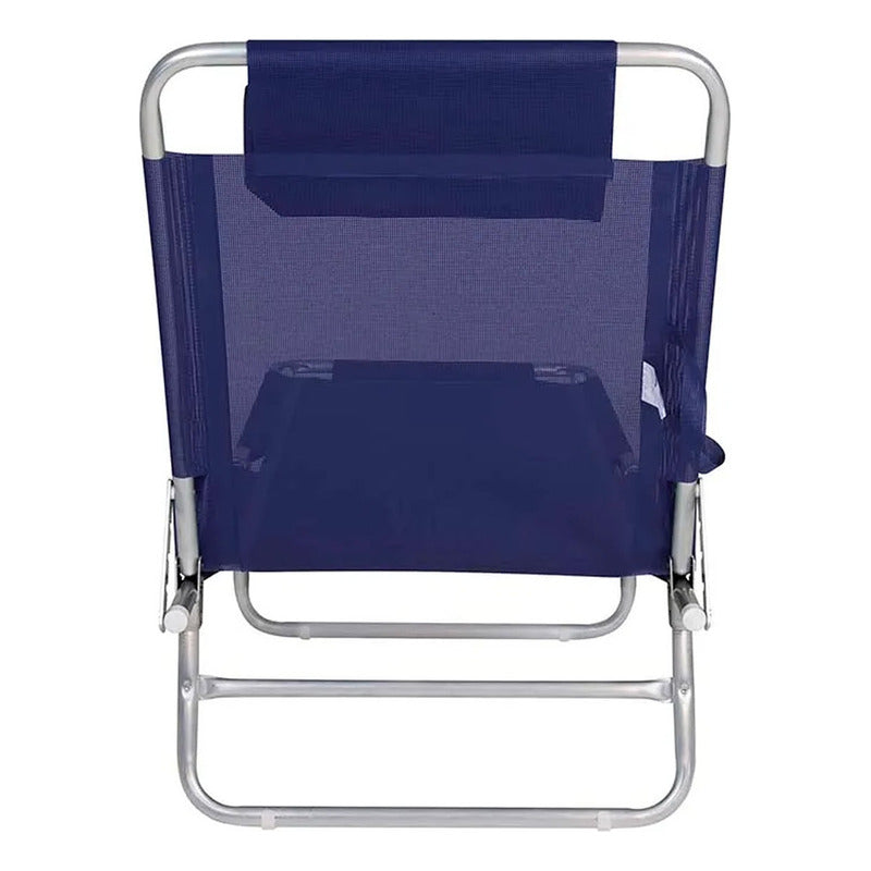 Reposera Cama Exahome 4 Posiciones Reclinable Aluminio Color Azul Ultra Liviana Azul Marino