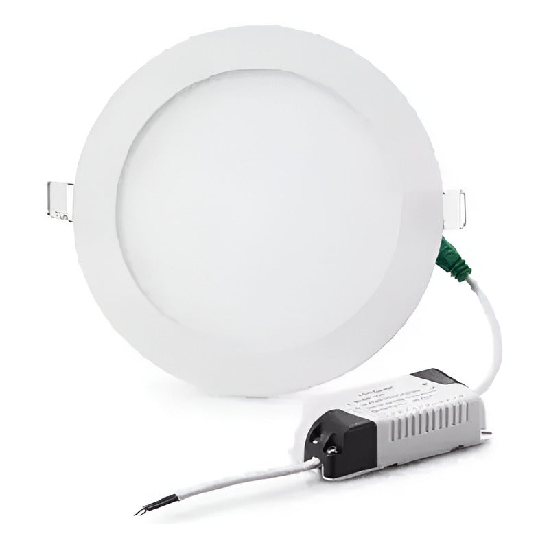 Lámpara Plafón De Techo Exahome Plafon 18w Redondo Embutible Blanco