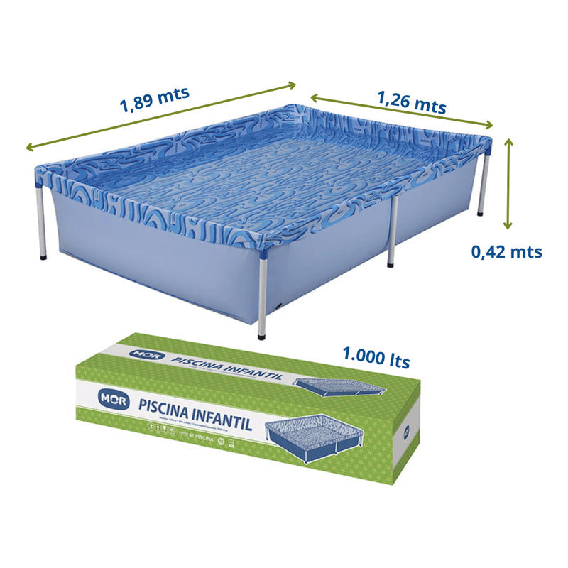 Pileta Estructural Exahome Linea Akua Tienda Oficial Azul Rectangular