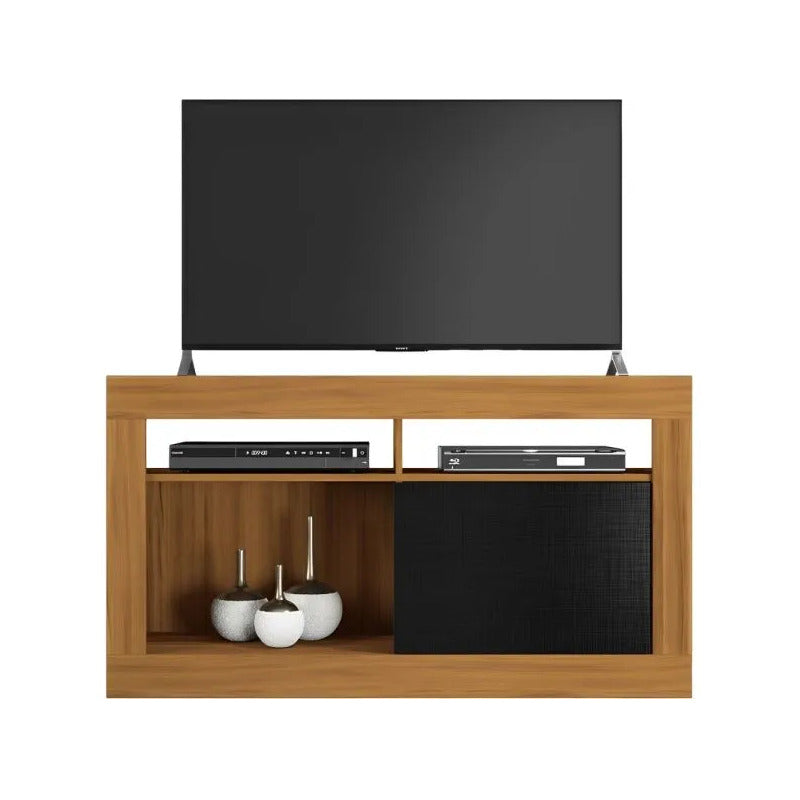 Rack Tv Puerta Corrediza Premium Exahome 50 Pulgadas Mdp Negro