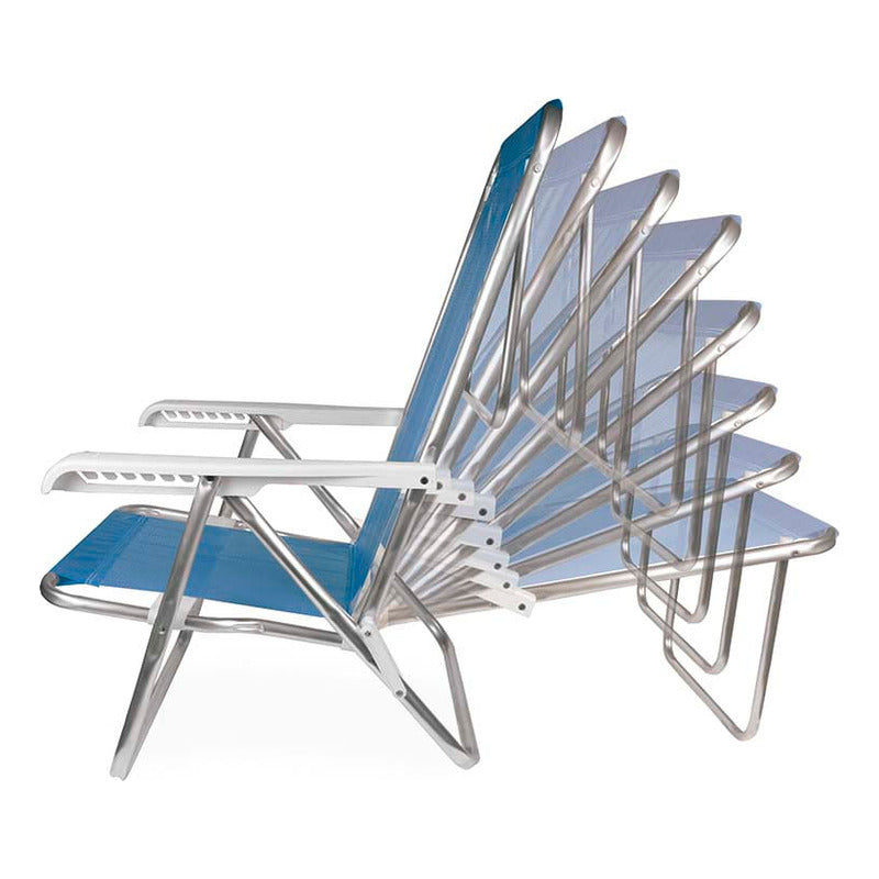 2 Sillas Reposeras Aluminio Sannet 8 Posiciones Playa Jardin