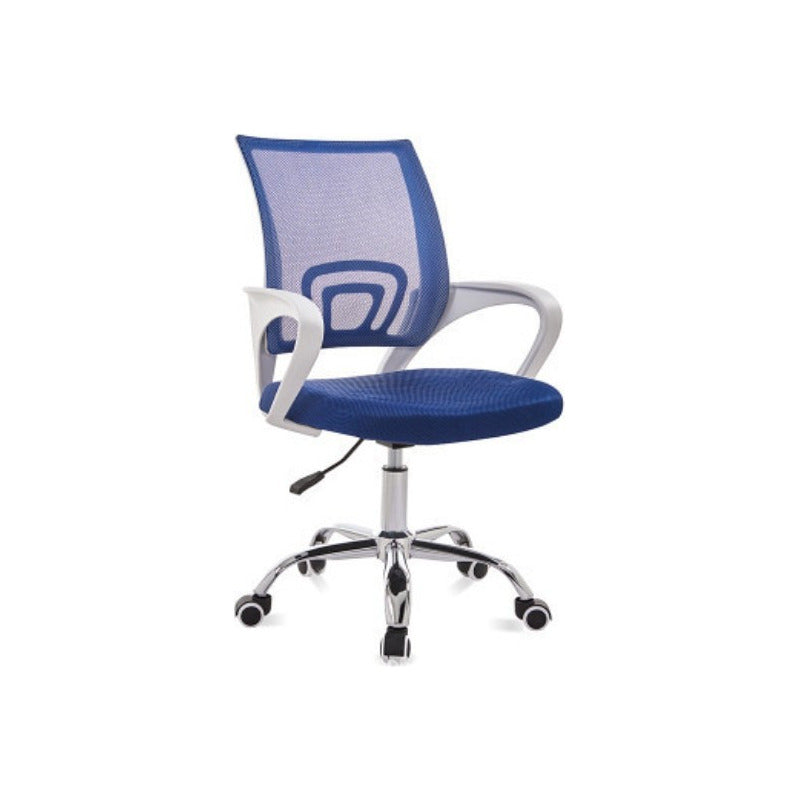Silla De Oficina Eh54202 Ergonomica Azul Metálica Premium Exahome Malla