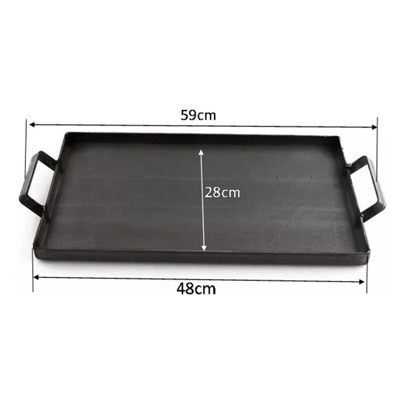 Plancha Bifera 2 Hornallas Exahome Cocina Parrilla Plancha Color Negro