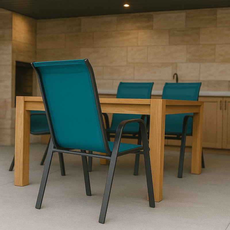 Silla Jardín Patio Interior Exterior Reposera Sling Apilable