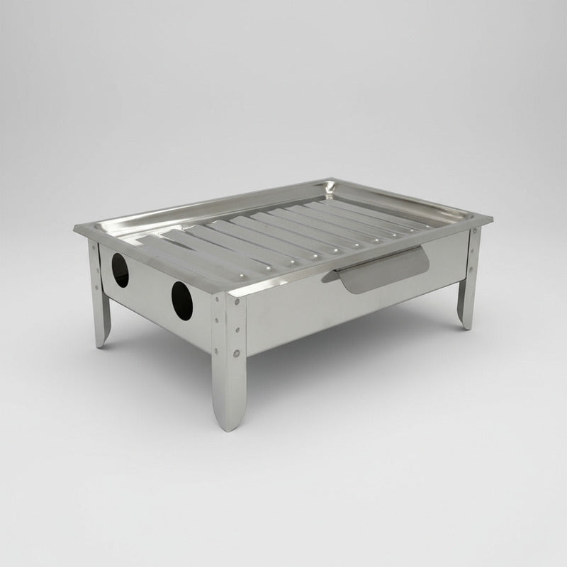 Brasero De Mesa Exahome Acero Inox Parrilla Bandeja Asado