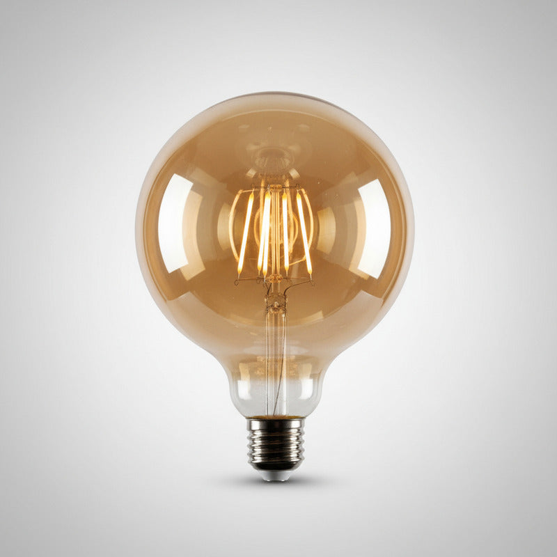 Lampara Globo Foco Led Filamento Ambar 6w Pack 10 Unidades Blanco Frío