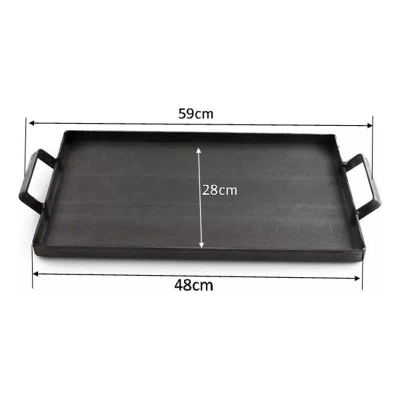 Plancha Bifera 2 Hornallas  Exahome Cocina Parrilla Plancha Negro
