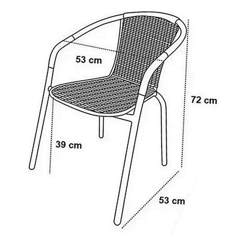 4 Sillas Rattan Apilable Hogar Jardin Bar Comercio Ratan Color Maiz