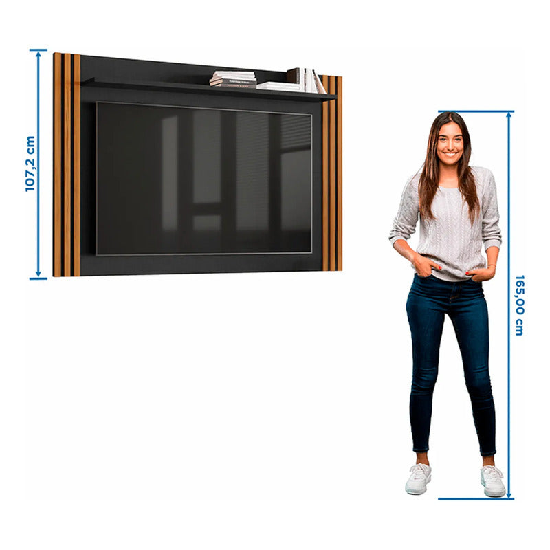 Rack Tv Panel Premium Exahome Exclusivo Mueble Televisión Negro