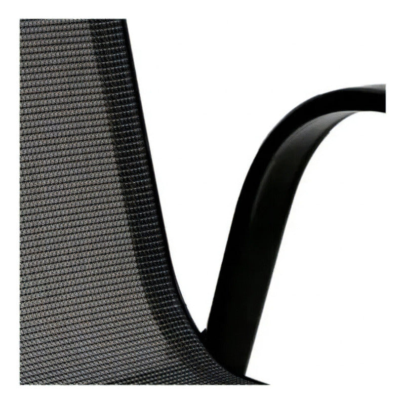 Silla Jardín De Acero Reposera Sling Textileno Apilable Color Gris