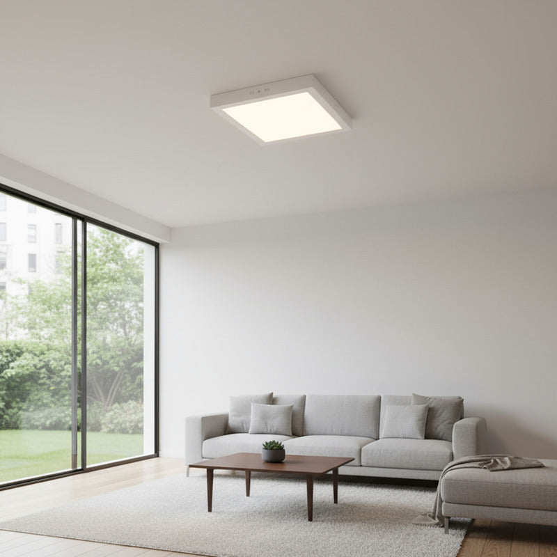 Plafon Cuadrado Con Base 18w Led Luz Calida