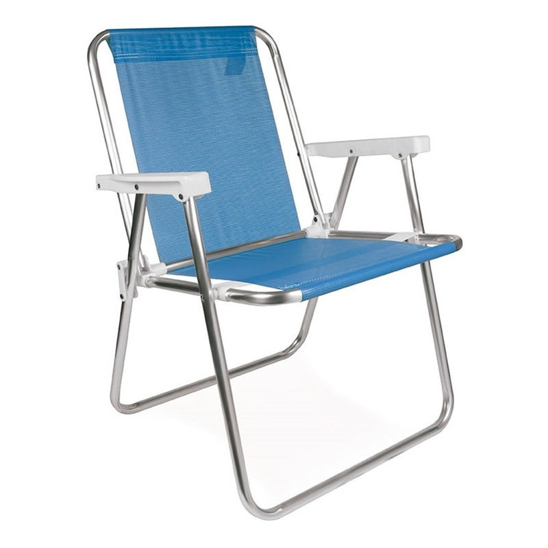 Silla Plegable Aluminio Reposera Sillon  Tienda Oficial Azul