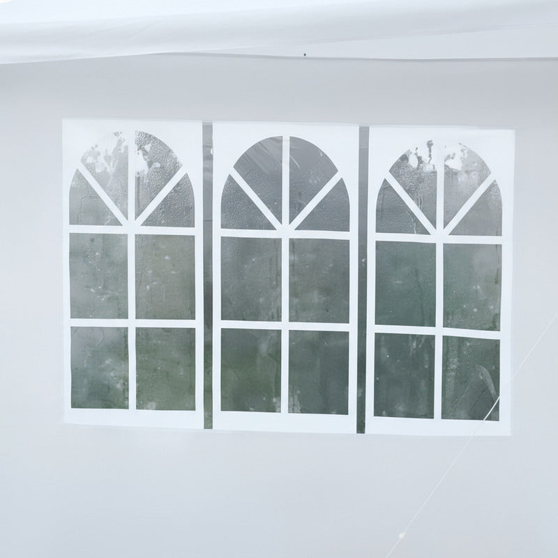 Pared Cobertor P/ Gazebo De 4x3 C/ Ventana Patio Cerramiento Blanco