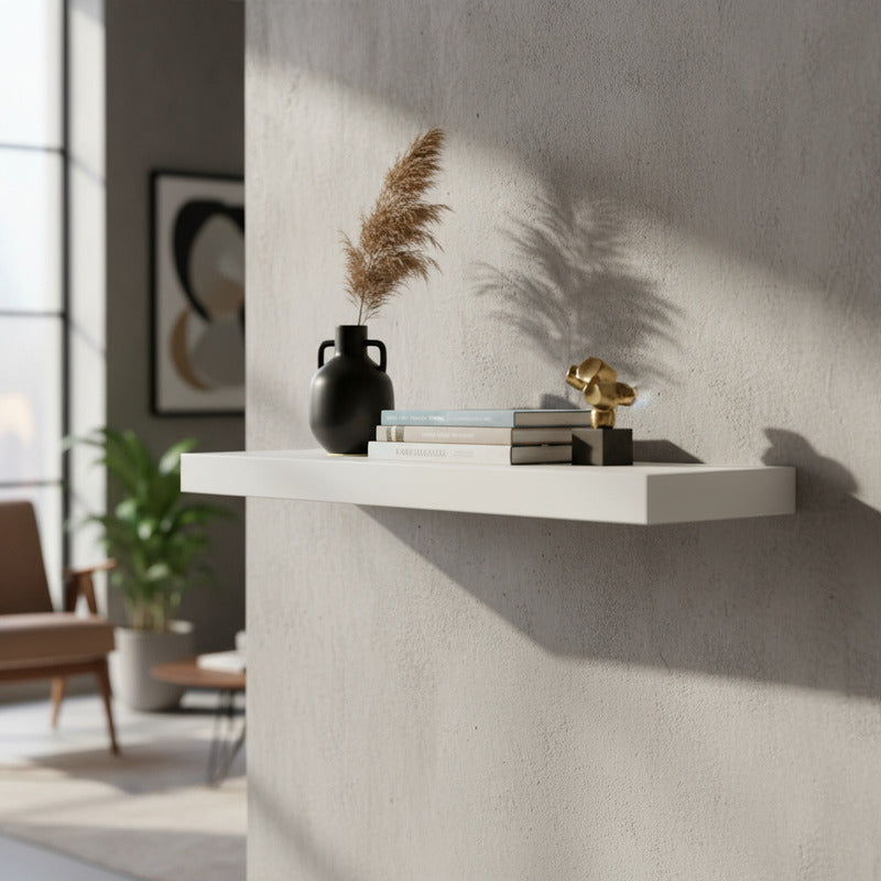 Estantes Flotantes Repisa Ménsula Invisible 80x20x18 Exahome Blanco