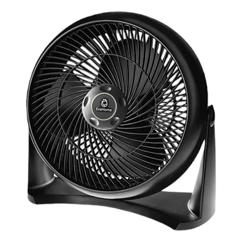 Ventilador Turbo Exahome Mesa Pared Techo Ideal Casa Oficina Estructura Negro Aspas Negro