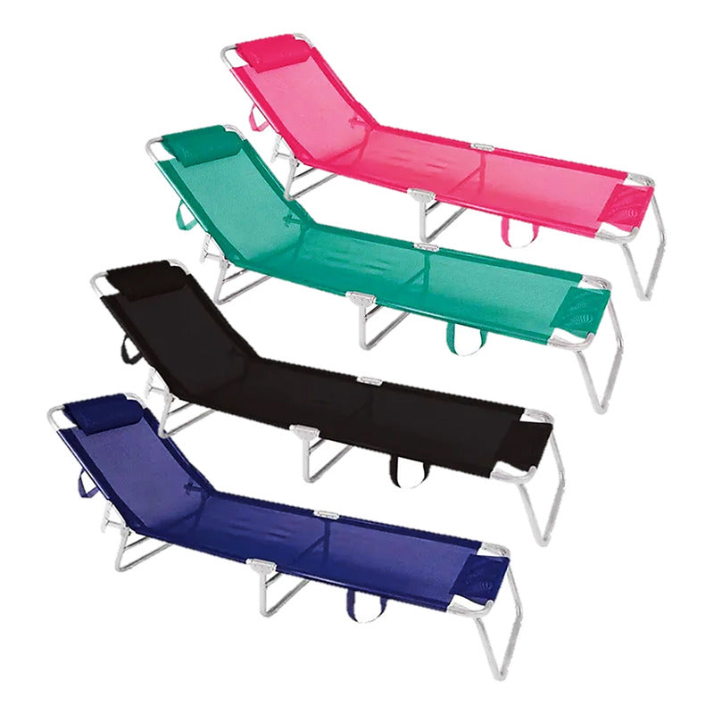 Reposera Camastro Exahome Cama Aluminio Hogar Camping Playa