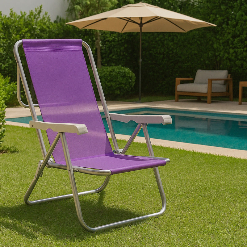 Silla Reposera Aluminio Sannet 8 Posiciones Playa Jardin