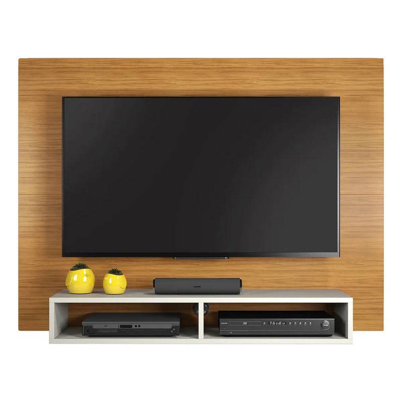 Rack Plus Exahome Mueble Para Tv Moderno Y Funcional Pared Roble
