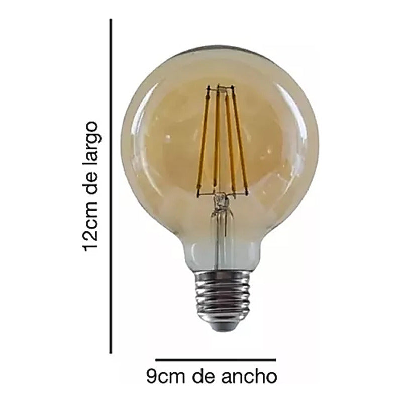 Lampara Globo Foco Led Filamento Ambar 6w Ámbar