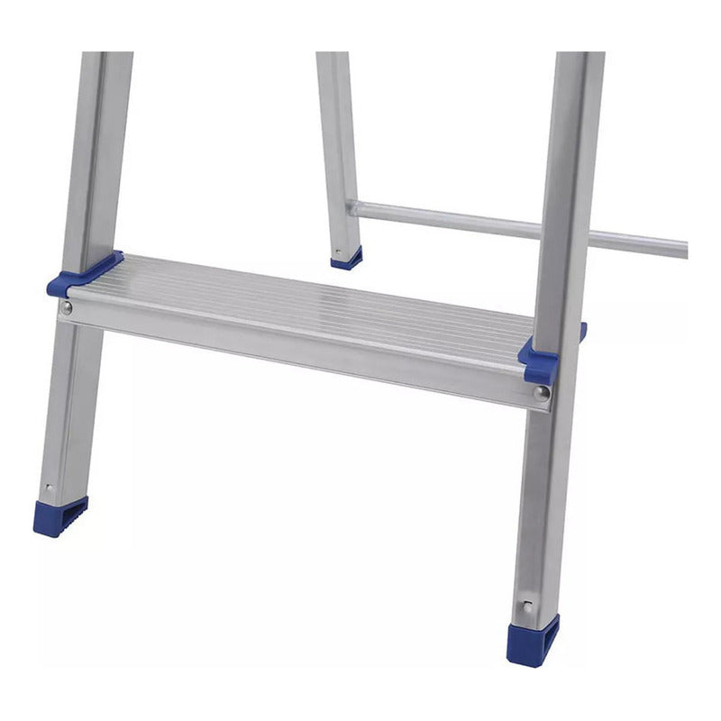 Banqueta Banco Con 3 Escalones Plegable Para Alacena 120kg Cromado Gris