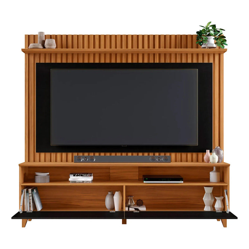 Rack Tv Completo Premium Exahome Mueble Televisión Exclusivo Negro
