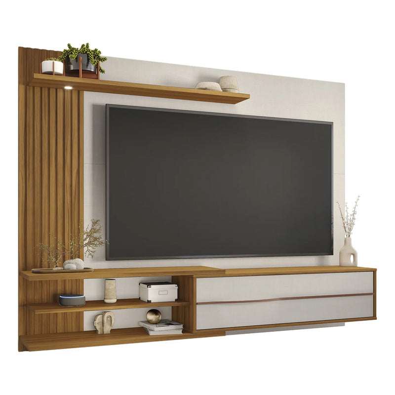 Rack Tv Panel Nordico Exahome Exclusivo Mueble Televisión Blanco
